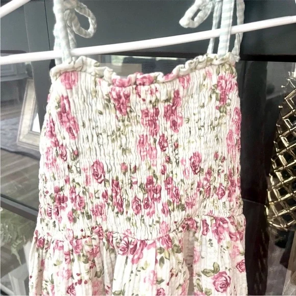 Sweet Honey Floral Maxi Dress. Girl’s Sz-8Y Pink | Ivory | Green EUC - Picture 2 of 6